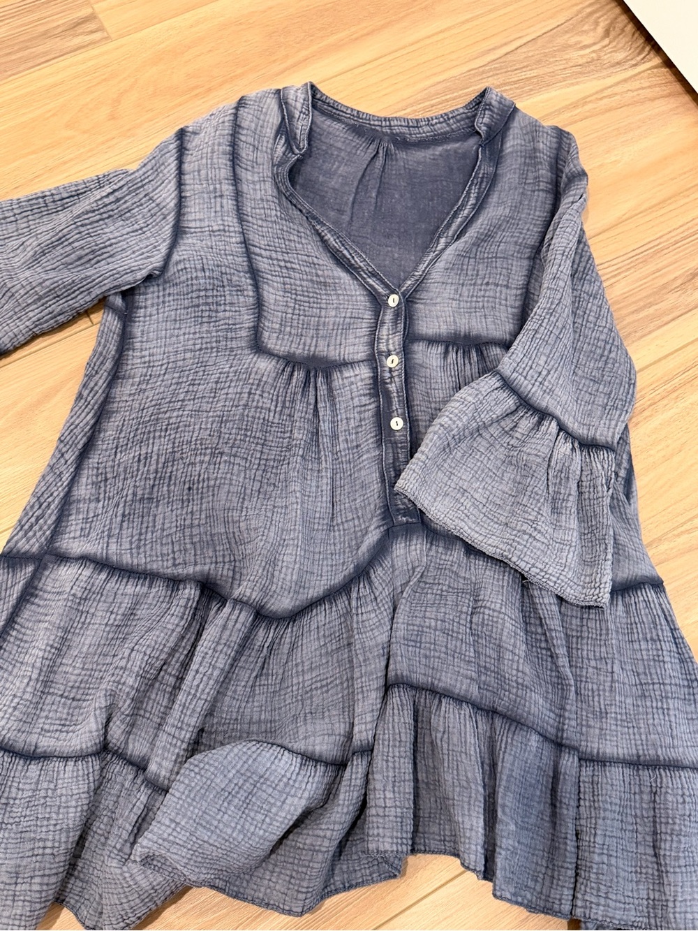Grey gauze linen dress